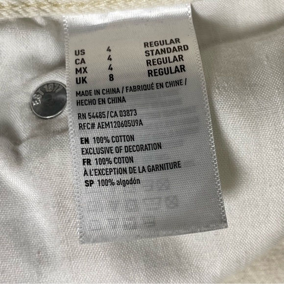 American Eagle Wide Leg Crop Cream Straight Jeans Size 4 Raw Hem - Picture 8 of 10